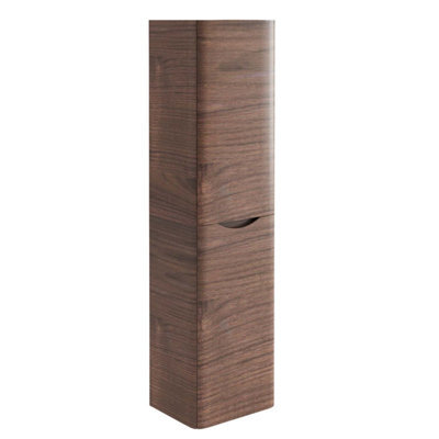 Plum&clay Eden Redwood Wall Mounted Tall Bathroom Storage Unit Right Hand Hinge