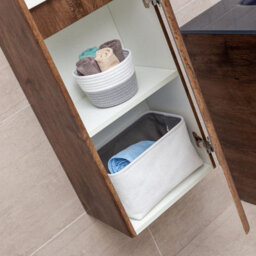 Plum&clay Eden Redwood Wall Mounted Tall Bathroom Storage Unit Right Hand Hinge - thumbnail 6