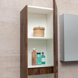 Plum&clay Eden Redwood Wall Mounted Tall Bathroom Storage Unit Right Hand Hinge - thumbnail 5
