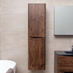 Plum&clay Eden Redwood Wall Mounted Tall Bathroom Storage Unit Right Hand Hinge - thumbnail 3