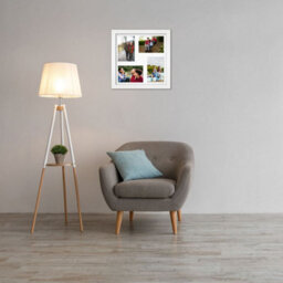 AK Frames 12X12 White Modern Multi Photo Frame With White Mount - Holds 4 Apertures (4X) 6X4 Photos - thumbnail 3