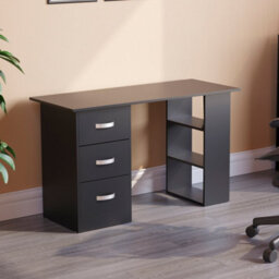 Lassic Vida Designs Mason Black Computer Desk With Shelves And 3 Drawers - thumbnail 3
