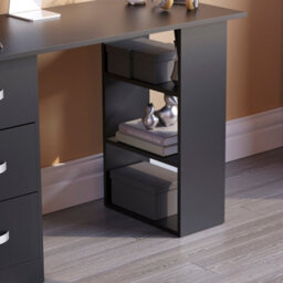 Lassic Vida Designs Mason Black Computer Desk With Shelves And 3 Drawers - thumbnail 5