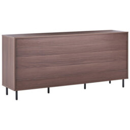Wyld And Coco Novacasa 3-Door Sideboard Dark Brown Melamine With Black Metal Legs W165 X D40 X H75Cm - thumbnail 6