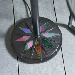 1.6M Tiffany Twin Floor Lamp Black Stem & Retro Stained Glass Shade I00003 - thumbnail 4