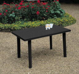Urbn-Garden Urbnliving 126Cm Length Anthracite Large Summer Weather Proof Plastic Rectangle Table Garden Patio Dining Furniture - thumbnail 1