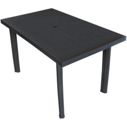 Urbn-Garden Urbnliving 126Cm Length Anthracite Large Summer Weather Proof Plastic Rectangle Table Garden Patio Dining Furniture - thumbnail 4