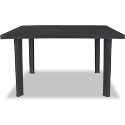 Urbn-Garden Urbnliving 126Cm Length Anthracite Large Summer Weather Proof Plastic Rectangle Table Garden Patio Dining Furniture - thumbnail 5