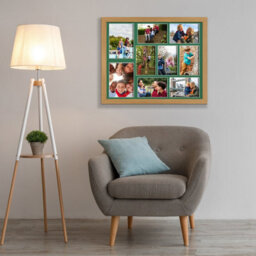 AK Frames 20X16 Oak Sleek Multi Photo Frame With Emerald Mount - Holds 9 Apertures (2X) 7X5, (7X) 6X4 Photos - thumbnail 3