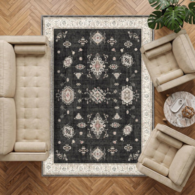 Decoranddecor Area Rugs, Living Room Rugs, Washable Rugs, 160X230Cm, Non-Slip, Pet Friendly, Low Pile, Traditional Rug - Isla - image 1