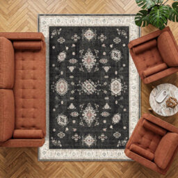 Decoranddecor Area Rugs, Living Room Rugs, Washable Rugs, 160X230Cm, Non-Slip, Pet Friendly, Low Pile, Traditional Rug - Isla - thumbnail 7