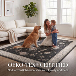 Decoranddecor Area Rugs, Living Room Rugs, Washable Rugs, 160X230Cm, Non-Slip, Pet Friendly, Low Pile, Traditional Rug - Isla - thumbnail 8