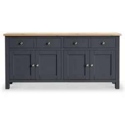 Farro Charcoal Extra Large Sideboard Cabinet Fully Assembled - By Roseland Furniture - thumbnail 3