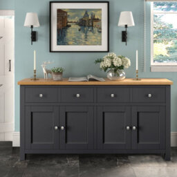 Farro Charcoal Extra Large Sideboard Cabinet Fully Assembled - By Roseland Furniture - thumbnail 2