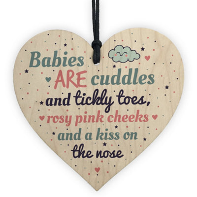 Red Ocean Mum Dad To Be Present Wood Heart Baby Shower Gift Decoration Mummy Daddy Keepsake Baby Unisex - image 1