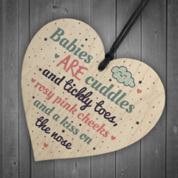 Red Ocean Mum Dad To Be Present Wood Heart Baby Shower Gift Decoration Mummy Daddy Keepsake Baby Unisex - thumbnail 6