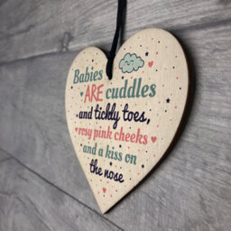 Red Ocean Mum Dad To Be Present Wood Heart Baby Shower Gift Decoration Mummy Daddy Keepsake Baby Unisex - thumbnail 7