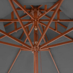 Berkfield Elegant Double Decker Parasol With Wooden Pole 270 Cm Anthracite - thumbnail 6