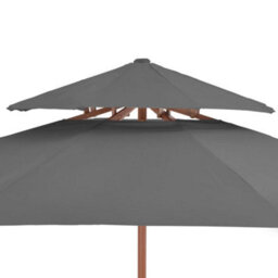 Berkfield Elegant Double Decker Parasol With Wooden Pole 270 Cm Anthracite - thumbnail 5