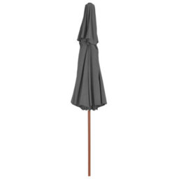 Berkfield Elegant Double Decker Parasol With Wooden Pole 270 Cm Anthracite - thumbnail 4