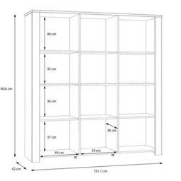 Wyld Haus Bramblecroft Large Display Cabinet In Grey With Riviera Oak Top, 3-Door - thumbnail 7