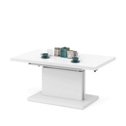 Heze Furniture Astrid 80 - 2 In 1 Extending Coffee / Dining Table - White Matt - thumbnail 6