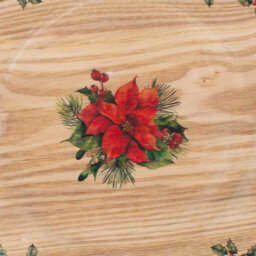 Yes-Online Set Of 6 Christmas Holly Charger Plate Wooden Dinner Lunch Decor Xmas Rustic Traditional - thumbnail 4