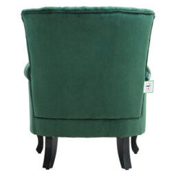 Living And Home Green Velvet Wing Back Armchair,upholstered Sofa Chair Vintage Channel Accent Chair With Wooden Legs - thumbnail 5