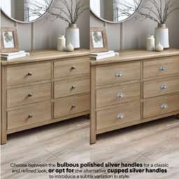 Oakham Premium Hudson Limed Oak 6 Drawer Wide Chest - Limed Oak - thumbnail 5