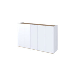 Arte Modern Easy 01 Sideboard Cabinet H950mm W1560mm D400mm, White Gloss Fronts & Oak Scandi, Five Doors, Six Shelves, Led Lighting - thumbnail 1