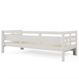 Abrihome White Heart-Shaped 3Ft Single Daybed Cabin With Pull Out Trundle, 90X190Cm Sofa Bed For Kids & Adults, Living Room & Bedroom - thumbnail 5