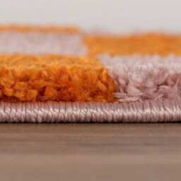 The Rugs Joli Orange And Pink Wavy Rug Soft Dense Pile Easy To Clean And Pet Friendly For Living Rooms And Bedrooms - thumbnail 3