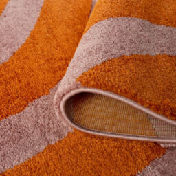 The Rugs Joli Orange And Pink Wavy Rug Soft Dense Pile Easy To Clean And Pet Friendly For Living Rooms And Bedrooms - thumbnail 6