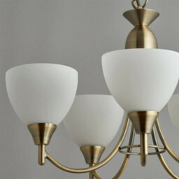 Hanging Ceiling Pendant Light Antique Brass 5X Shade Lamp Bulb Holder Fitting - thumbnail 5