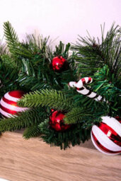 Christmas Tree World 180Cm Decorated Mixed Pine Garland With Red & White Candy Canes - thumbnail 5