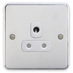 Deta 1928Chw Unswitched Socket Outlet - 5A (Polished Chrome / White Insert))