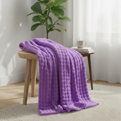 Rabbit Faux Fur Throw Blanket Ultra Soft Luxury Throw For Sofa And Bed Purple 150X200Cm - image 1