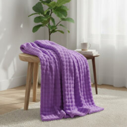 Rabbit Faux Fur Throw Blanket Ultra Soft Luxury Throw For Sofa And Bed Purple 150X200Cm - thumbnail 1