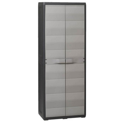 Vidaxl Garden Storage Cabinet With 3 Shelves Black And Grey - image 1