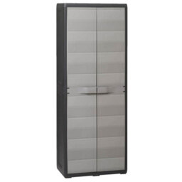 Vidaxl Garden Storage Cabinet With 3 Shelves Black And Grey - thumbnail 1