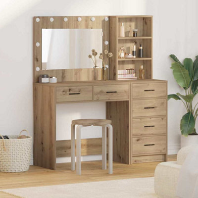 Walplus Dressing Table Brown 78.5 X 41 X 135 Cm Engineered Wood - image 1