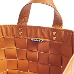 Beliani Set Of 2 Baskets Sippar Faux Leather Golden Brown - thumbnail 9