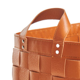 Beliani Set Of 2 Baskets Sippar Faux Leather Golden Brown - thumbnail 8