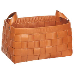 Beliani Set Of 2 Baskets Sippar Faux Leather Golden Brown - thumbnail 7