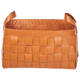 Beliani Set Of 2 Baskets Sippar Faux Leather Golden Brown - thumbnail 6
