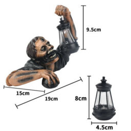 Halloween Crawling Zombie Garden Statue With Led Lantern Yard Outdoor Decor Prop - thumbnail 2
