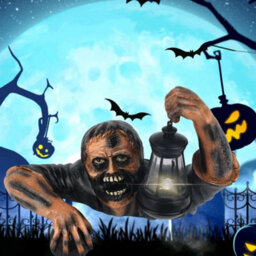 Halloween Crawling Zombie Garden Statue With Led Lantern Yard Outdoor Decor Prop - thumbnail 6