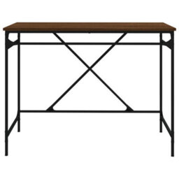 Berkfield Desk Brown Oak 100X50X75 Cm Engineered Wood And Iron - thumbnail 5