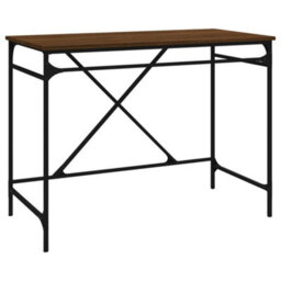 Berkfield Desk Brown Oak 100X50X75 Cm Engineered Wood And Iron - thumbnail 2