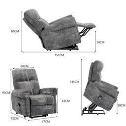 Btm Power Lift Recliner For Elderly Heavy Duty Reclining Overstuffed Living Room Chair - thumbnail 5